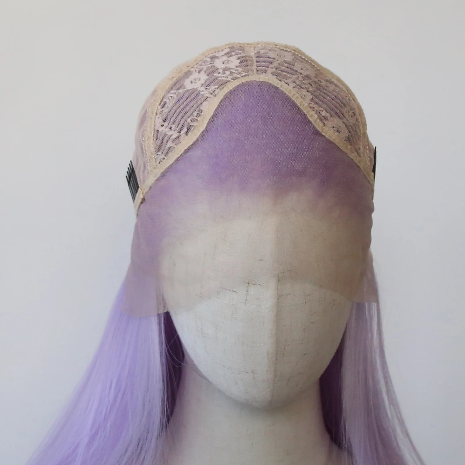 Light Purple Synthetic Lace Front Wig Long Straight Lavender Purple Synthetic Wig Pre Plucked Heat Resistant Hair Wig