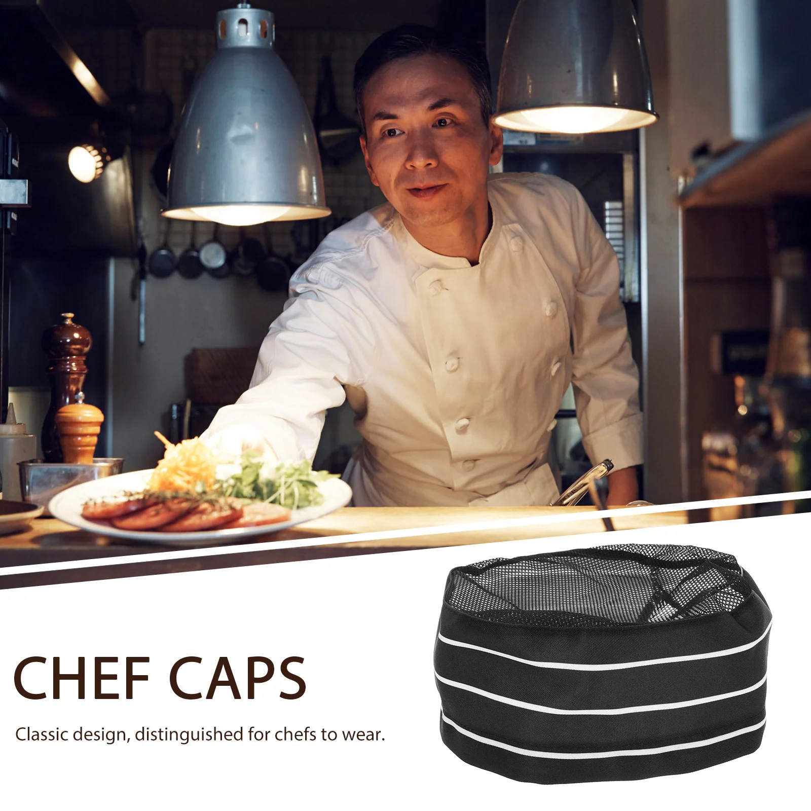 ユニセックスシェフキャップ 通気性メッシュトップ キッチンハット 男性と女性用 サービススタッフ 料理 ベーキング レストラン ホテル 仕事 再利用可能
