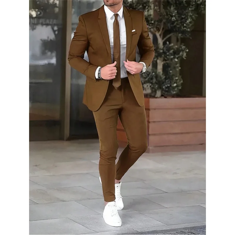 

R 89270 Men's Western Suit Set Autumn Special Wide Double Slit No Buttoning Brandless Fashion from Overseas Warehouse