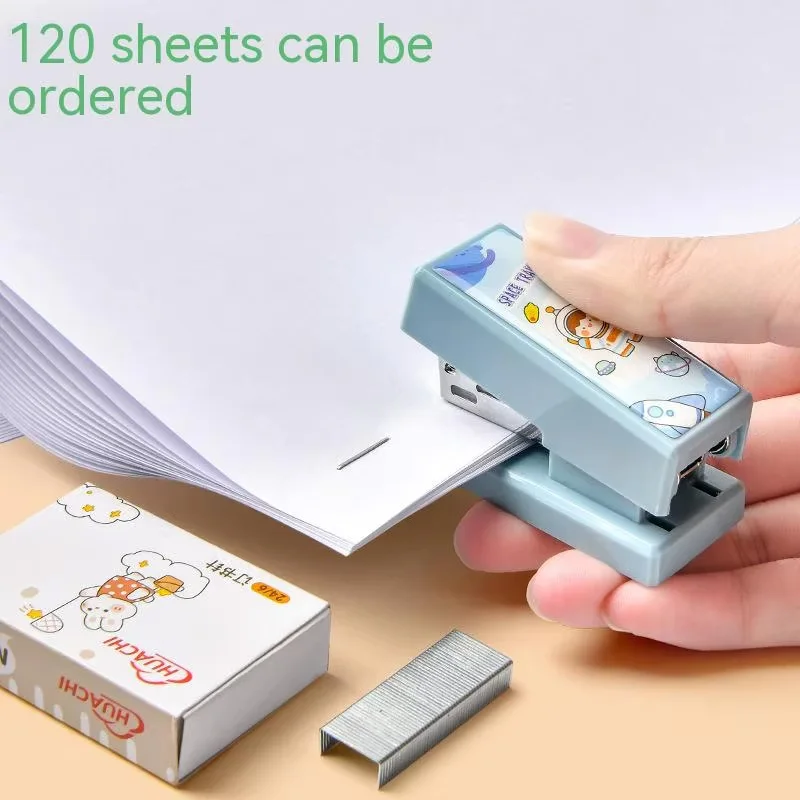 Mini Stapler Set with Staples Cute Cartoon Rabbit Multifunction Paper Binder Tools School Supplies Kawaii Student Stationery