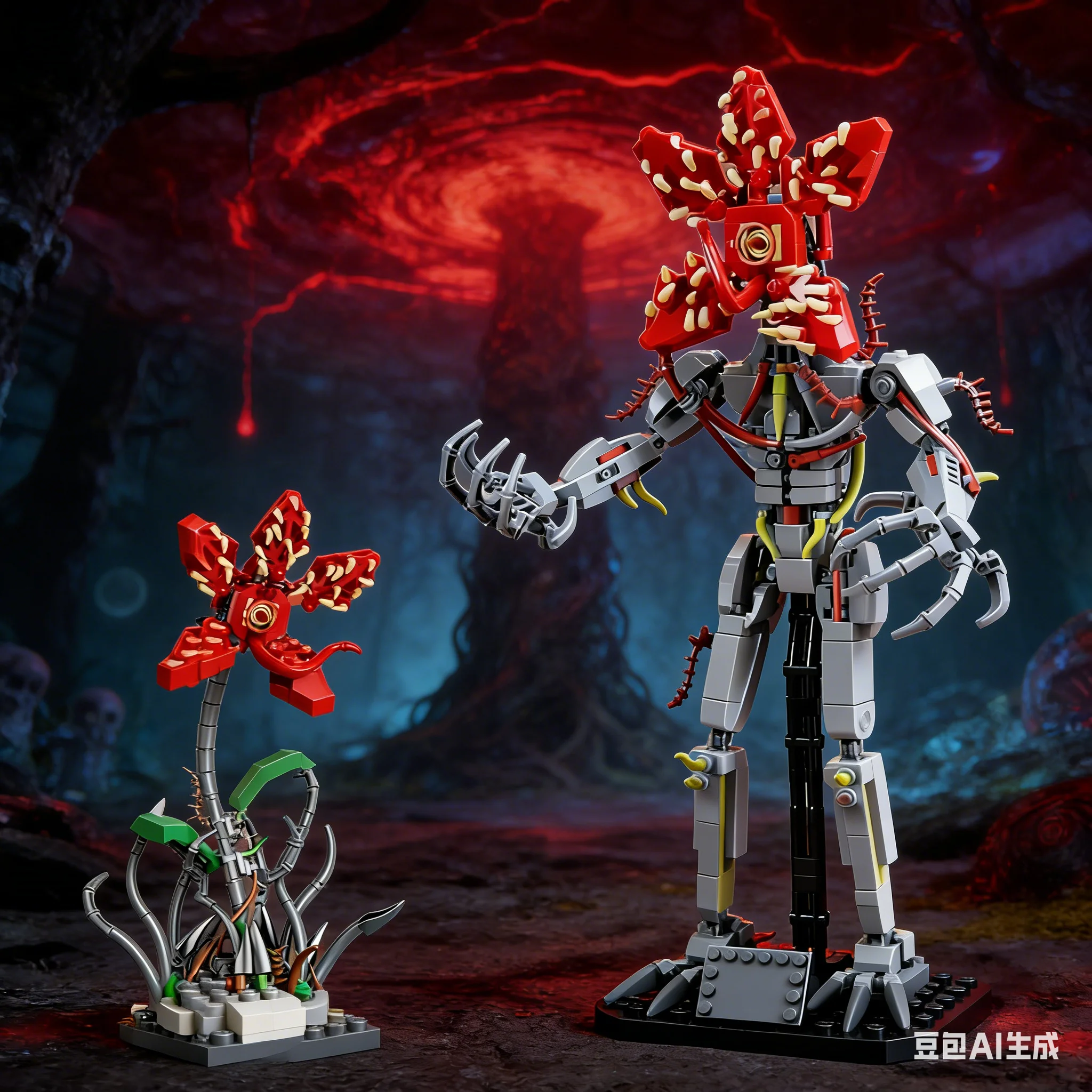 Carnivorous Plant Stranger Chomper Figure Orchid Monsters Model Building Block Toys Collector's Figure Kids Fans Halloween Gift
