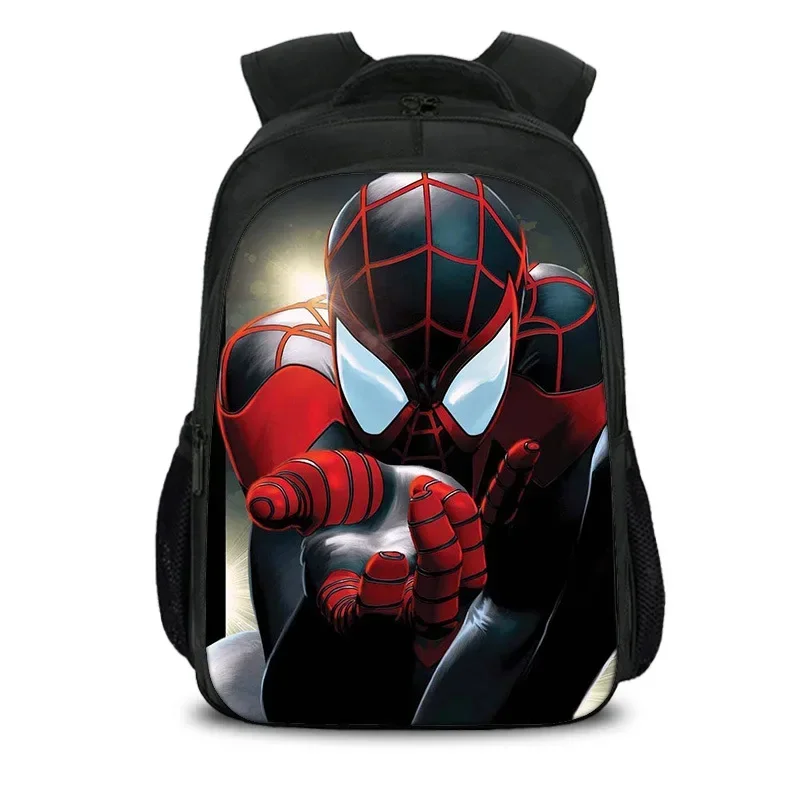 Marvel Anime Figure Parallel Universes Spiderman Miles Morales Gwen Stacy Children's Student Backpack Schoolbag Birthday Gifts