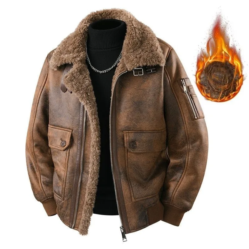 Gli uomini autunno e inverno con giacca imbottita in cotone in pile fresco stile coreano spesso e caldo alla moda per cappotto integrato in pelliccia sintetica