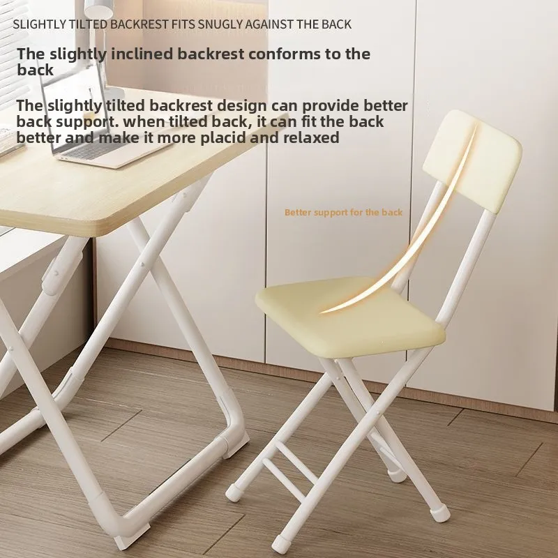 Portable Folding Chair Backrest Metal Frame Multiple Color Options Compact Foldable Seating Home Office Computer Work Meetings