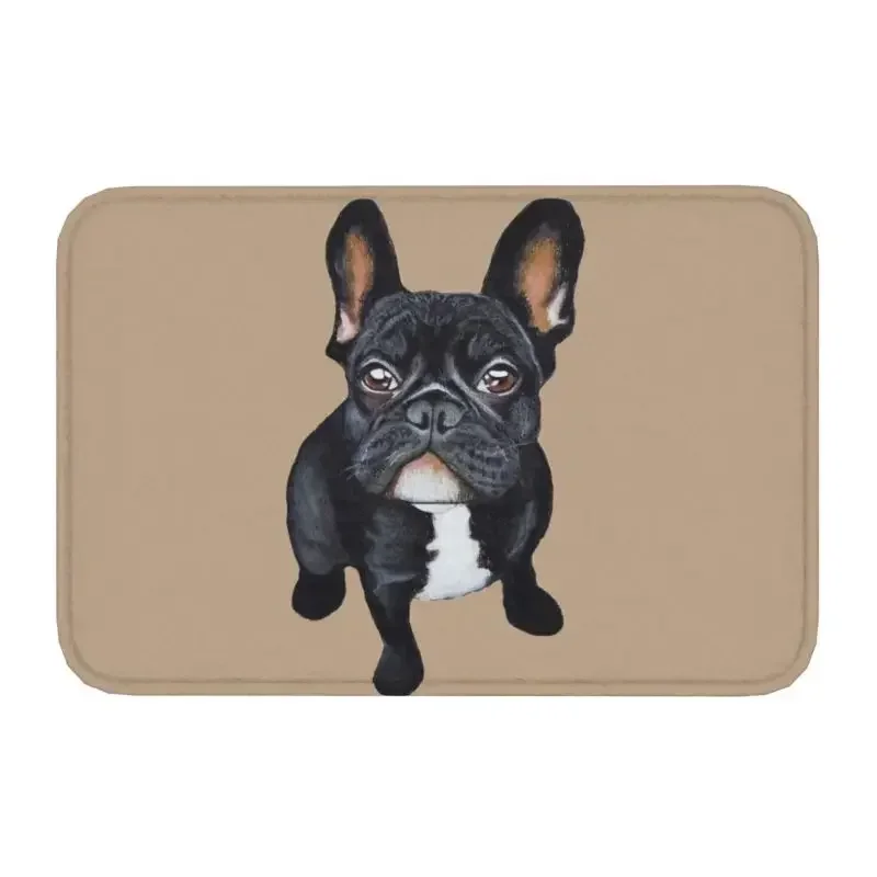 Custom French Bulldog Doormat Mat Anti-Slip Frenchie Dog Lover Bath Kitchen Garage Rug Carpet 40*60cm