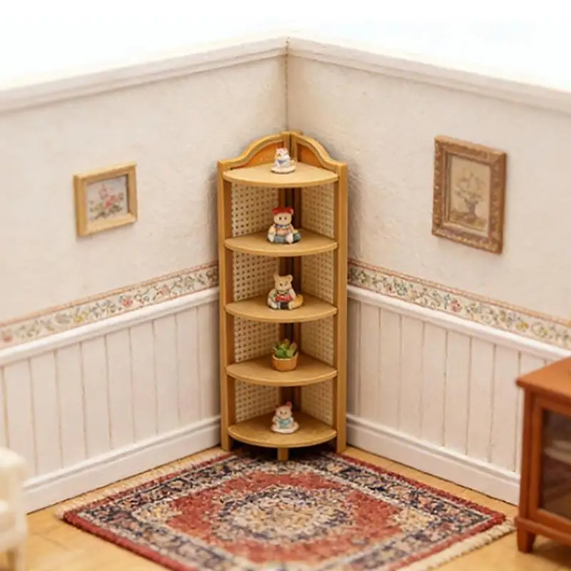 Estante de Almacenamiento en Miniatura para Casa de Muñecas 1/12, Estantes de Exhibición, Muebles Retro para Decoración de Escenas de Casa de Muñecas, Juguetes