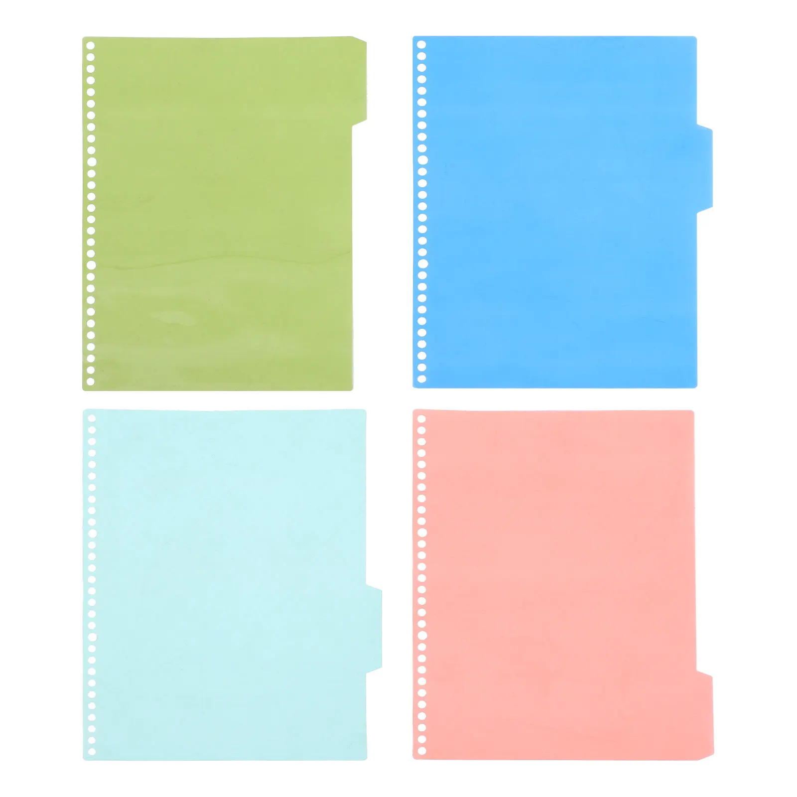 4Sets Sturdy Plastic Notebook Dividers with Tabs A4 Size for Binders Journal Diaries Reports Presentations File Organization and