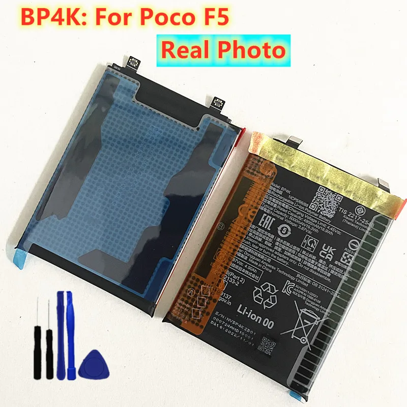 New High Quality BP4K 5000mAh Battery For Xiaomi Poco F5 Battery + Tools