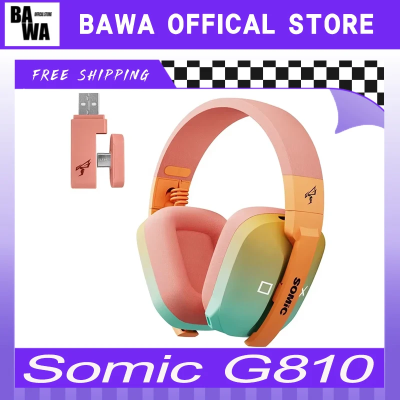 

Somic G810 Headphone 3 Mode Bluetooth Wireless Noise Reduction Headset Custom Bass 35ms Ultra-Low Latency Light Gaming Earphone