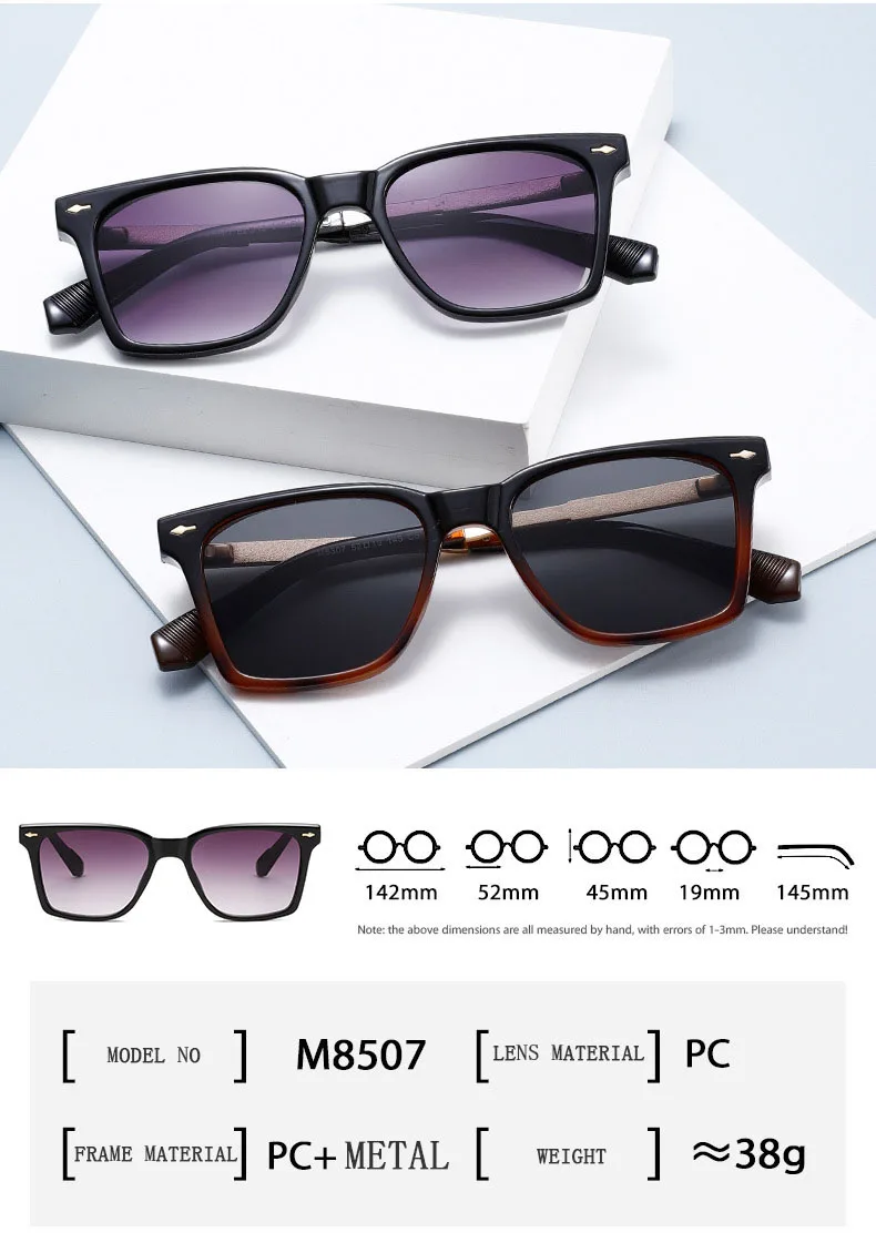 Mode Sonnenbrillen Frauen 2025, Vintage Quadrat Sonnenbrille Männer Retro Brille Dropshipping Gafas De Sol Hombre Lunette Soleil Femme – Detail 8