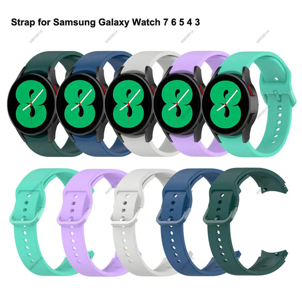 1PCS Silicone Strap for Samsung Galaxy Watch 7 6 5 4 FE Watchband 4/6 Classic Replacement Wristband for Galaxy Watch 3 41mm Band