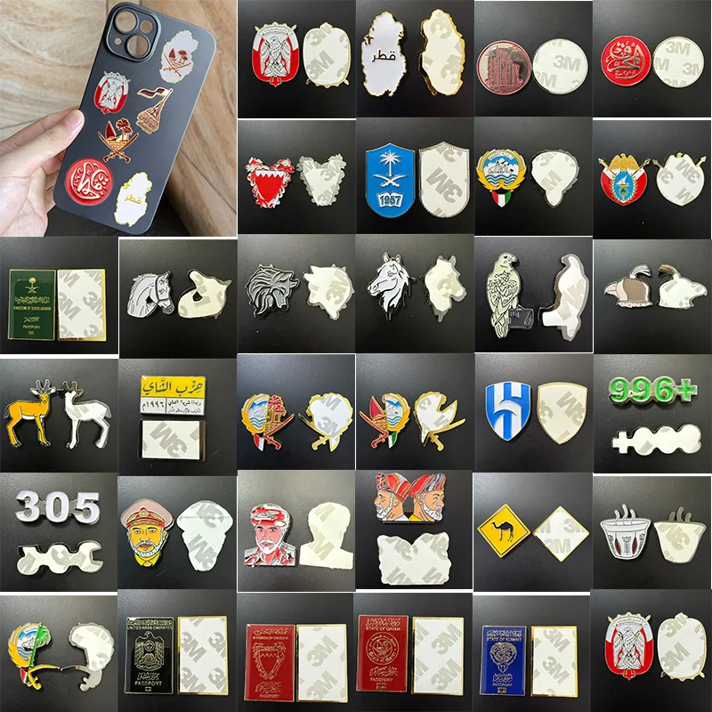 المملكة العربية السعودية الهاتف المحمول 3M ملصق شارة معدنية دبوس دبابيس دبابيس #5