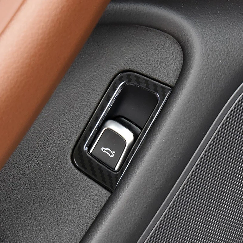 

Carbon Fiber Color Sticker Car Door Trunk Switch Panel Frame Decoration For Audi A6 C7 2012-2018 LHD Trim Interior Accessories