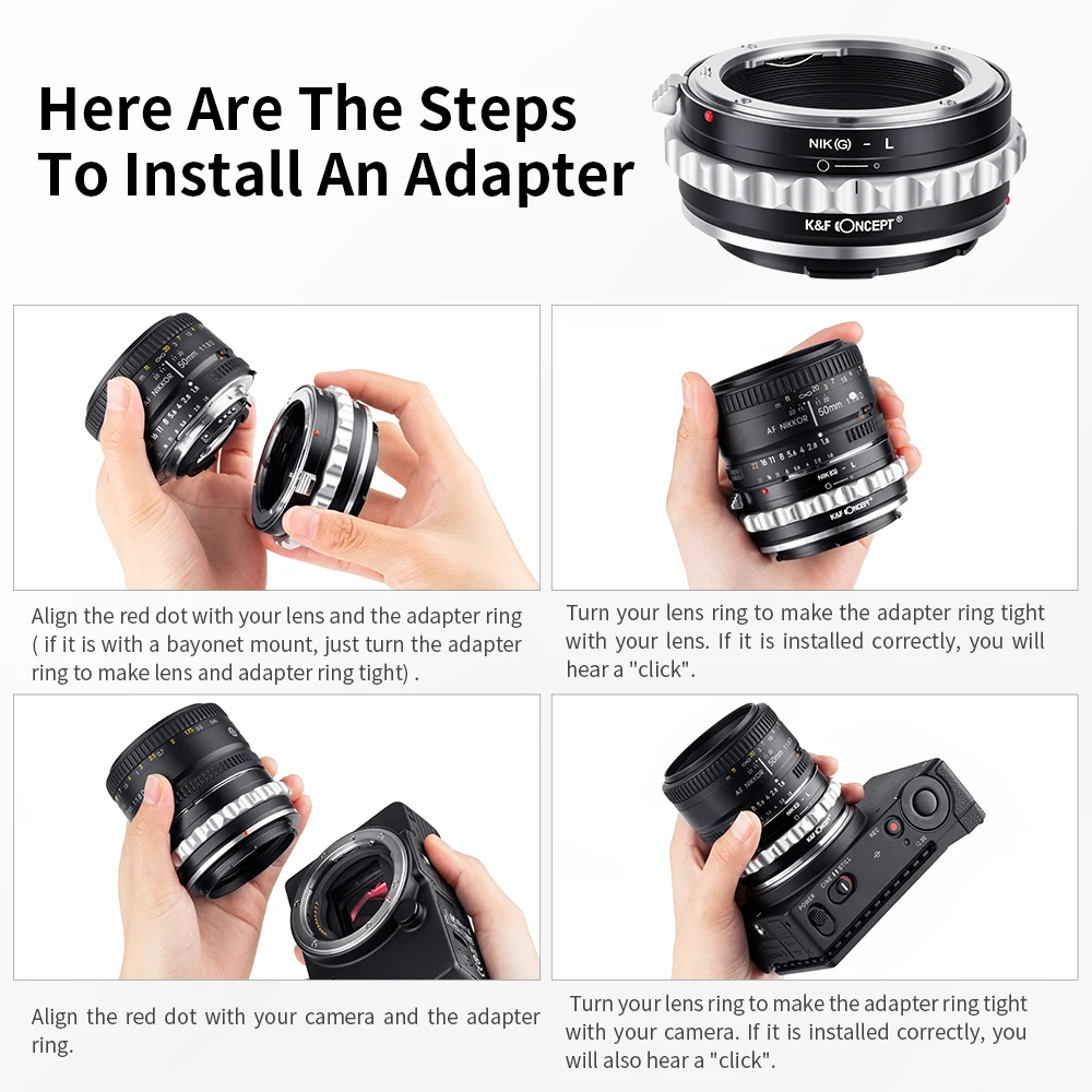 K&F Concept Lens Adapter Nikon G to LSL for Nikon G Mount Lens to Leica TL TL2 CL SL SL2 Panasonic S1 S1R S1H S5 Sigma fp fpL