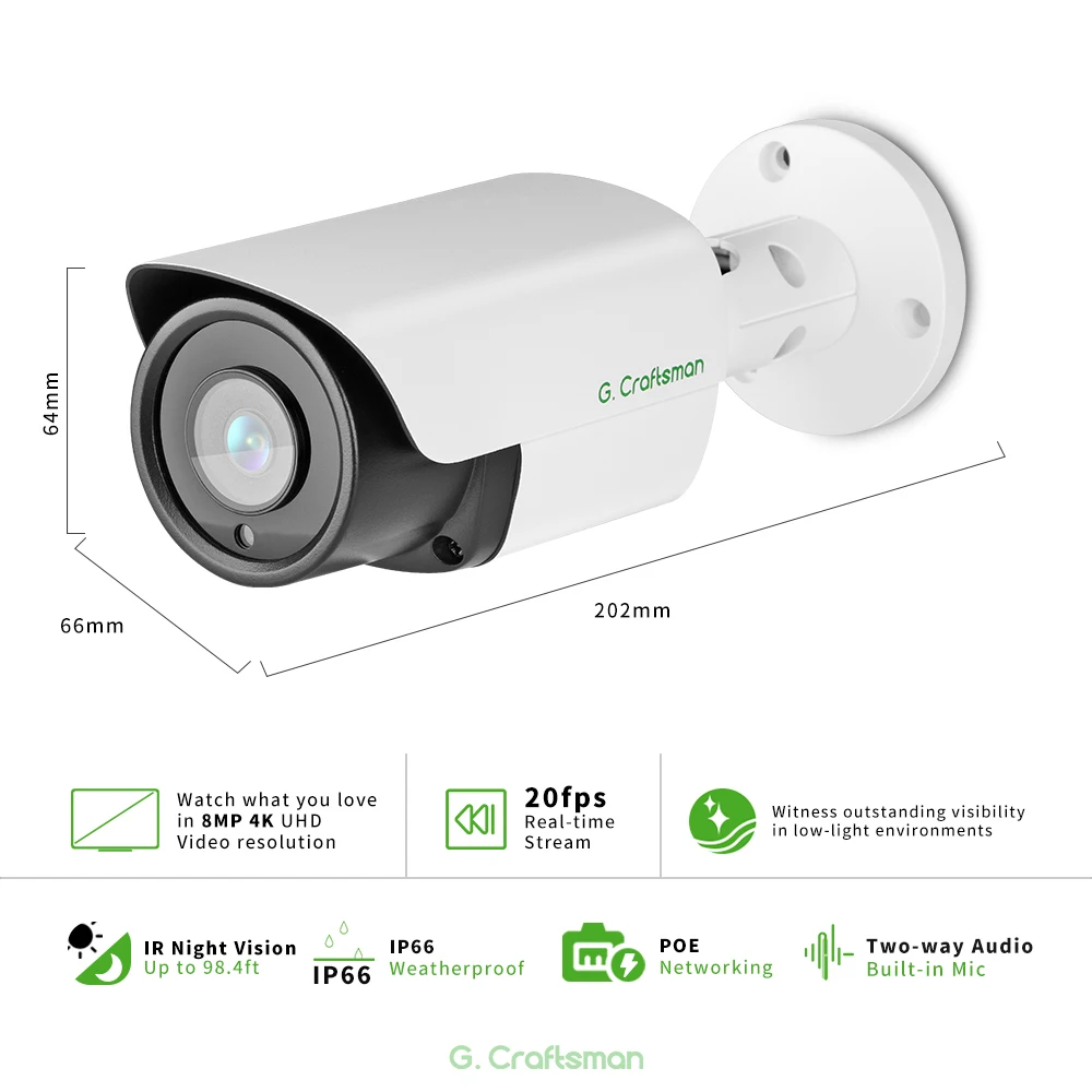 Outdoor CCTV Security Camera, Human and Vehicle Detection, Protocolo Hikvision, Sony 415, Câmera IP, Áudio e Vídeo Vigilância