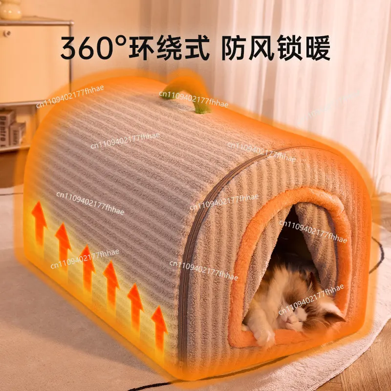 Cat Litter Winter Warm Closed Universal Removable and Washable Kennel