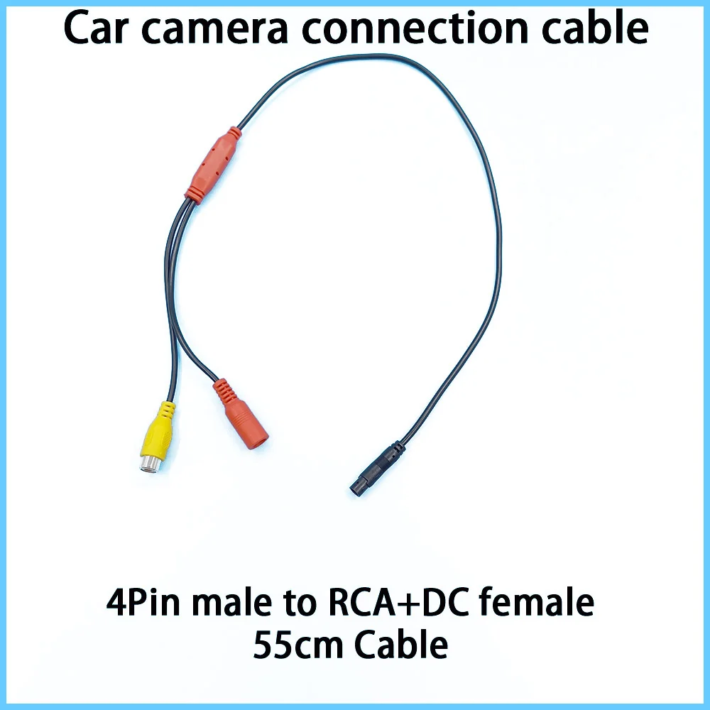 

Кабель автомобильной камеры, 4-контактный разъем «папа» к RCA, женский жгут сигнала камеры, жгут проводов автомобильной камеры резервного копирования, автомобильная проводка