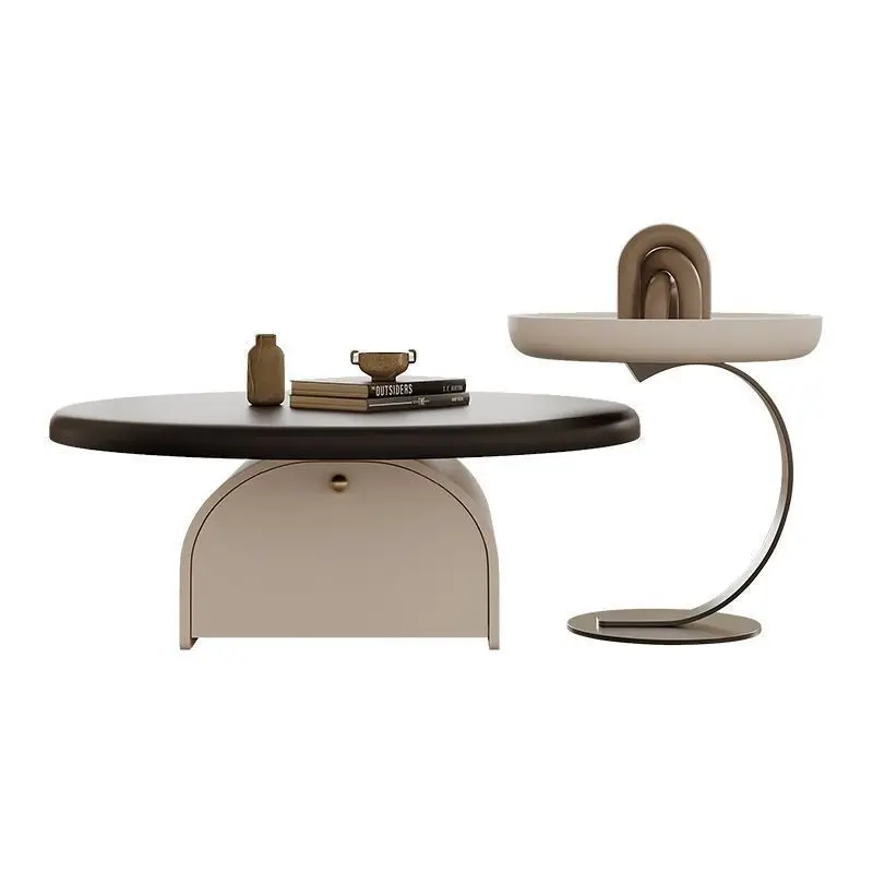 

living room, household personalized small apartment, light luxury cat paw, new round coffee table combination