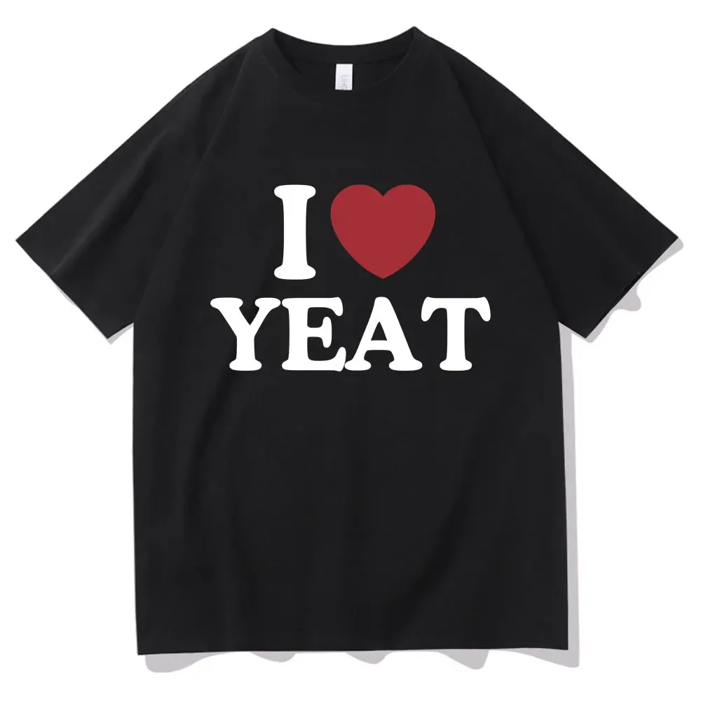 I Love Yeat Graphic Print T-shirt Hip Hop Funny Rap Meme T Shirts Short Sleeve Summer Men's Women's Casual Oversized Tshirt Tops