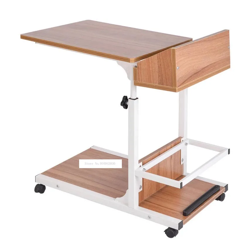 Portable Table Adjustable Lifting Standing Laptop Desk Bedroom Removable Storage Small Side Table Mini Sofa Cabinet