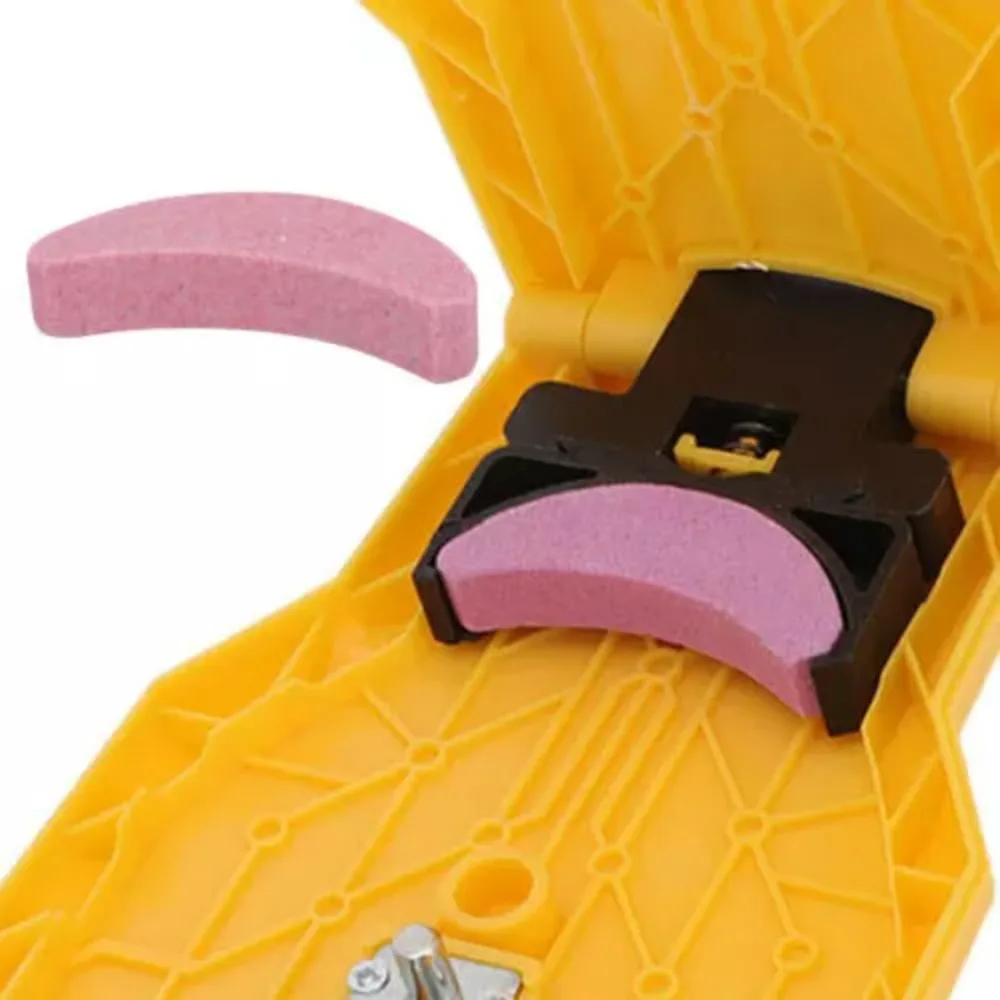 Universal Teeth Chainsaw Sharpener Protable Yellow Chainsaw Teeth Sharpener Bar-Mount Outdoors Chain Saw Fast Sharpening Tool