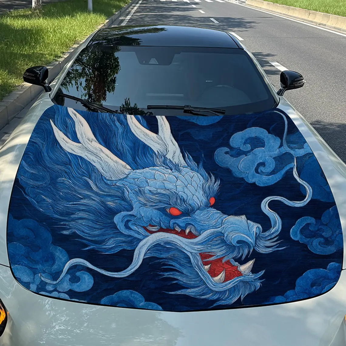 Car Decals Dragon with a Striking, Traditional Chinese - style Artistic Design, Showcasing a Dynamic and Mythical Presence Car H