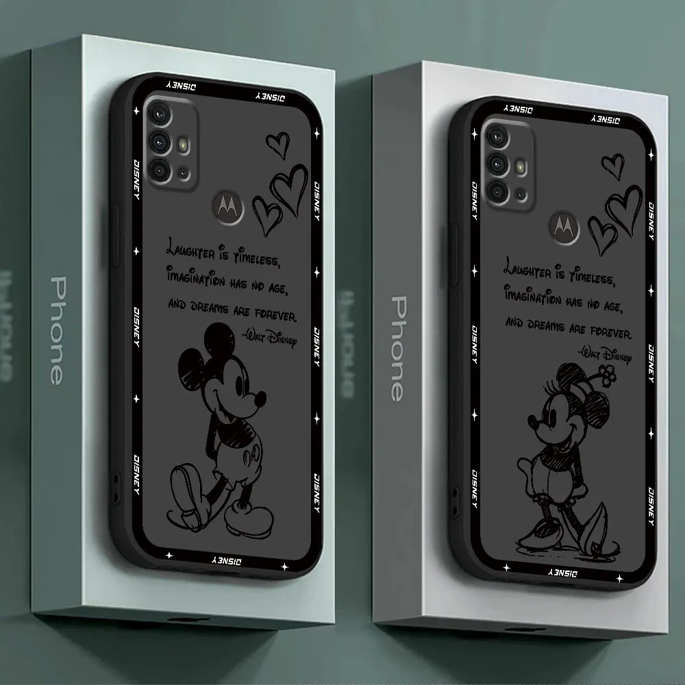 Cute Disney Mickey Minnie Case for Motorola Moto G73 G60s G60 G51 G32 G50 G52 G53 G31 G22 G71 G72 G30 Silicone Cover Back Cases