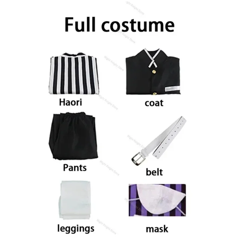 Anime Demon Slayer Kimetsu No Yaiba Iguro Obanai Haori Kimono Cosplay disfraz peluca serpiente blanca accesorios disfraz de Halloween adultos niños