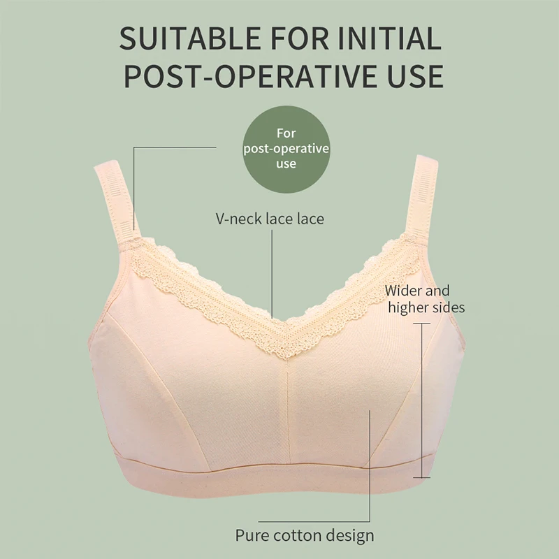 LERVANLA 6052 Silicone Breast Forms Fake Breasts Mastectomy Bra with Pockets for Artificial Prosthesis Woman Without Steel Ring