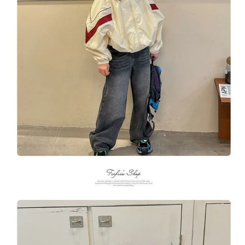 UNITIM Herbstjacken für Mädchen von 4–14 Jahren, lockere, lässige Jacken mit Reißverschluss, Junior-Mädchen-Oberbekleidung, kontrastfarbene Sportjacke für junge Teenager-Mädchen – Detail 8