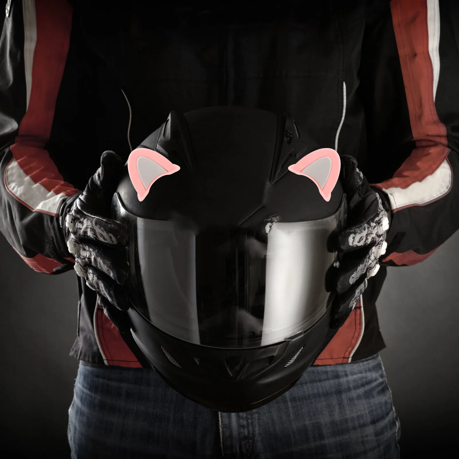 

Kids Cat Ears Cute Motorcycle Accessories Easy Install Remove for Electric Bike Scooter Decorative Cat Ear Design