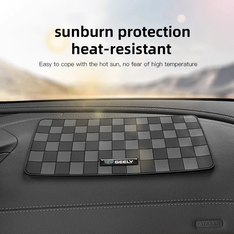 Car Anti-Slip Mat Dashboard PU Non Slip Pad Auto Accessories For Geely Coolray Geometry C GX3 Emgrand EC7 LC Panda Binray X7 CK