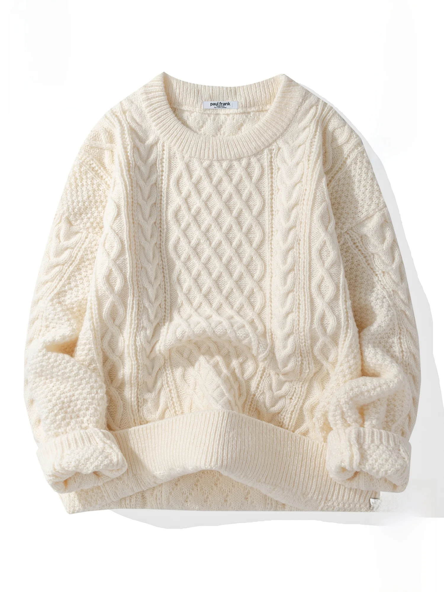 

PaulFrank Winter Thiened Warm Knitted Sweater Men's One-Piece Fce Casual Sle Polyester Fiber round Ne Knitwear