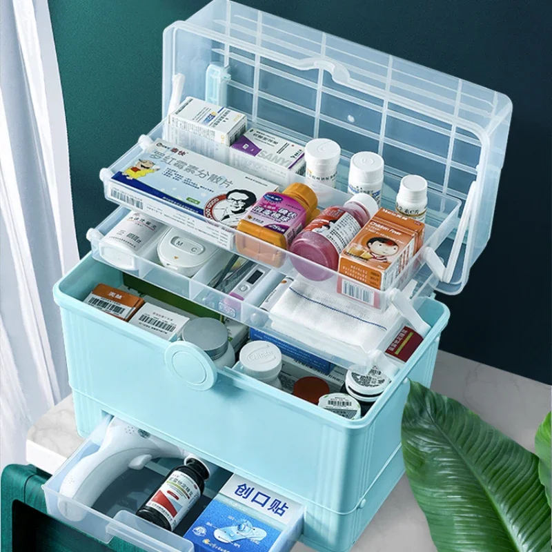 medicine box for home use, large capacity, multi-layer , complete set of emergency