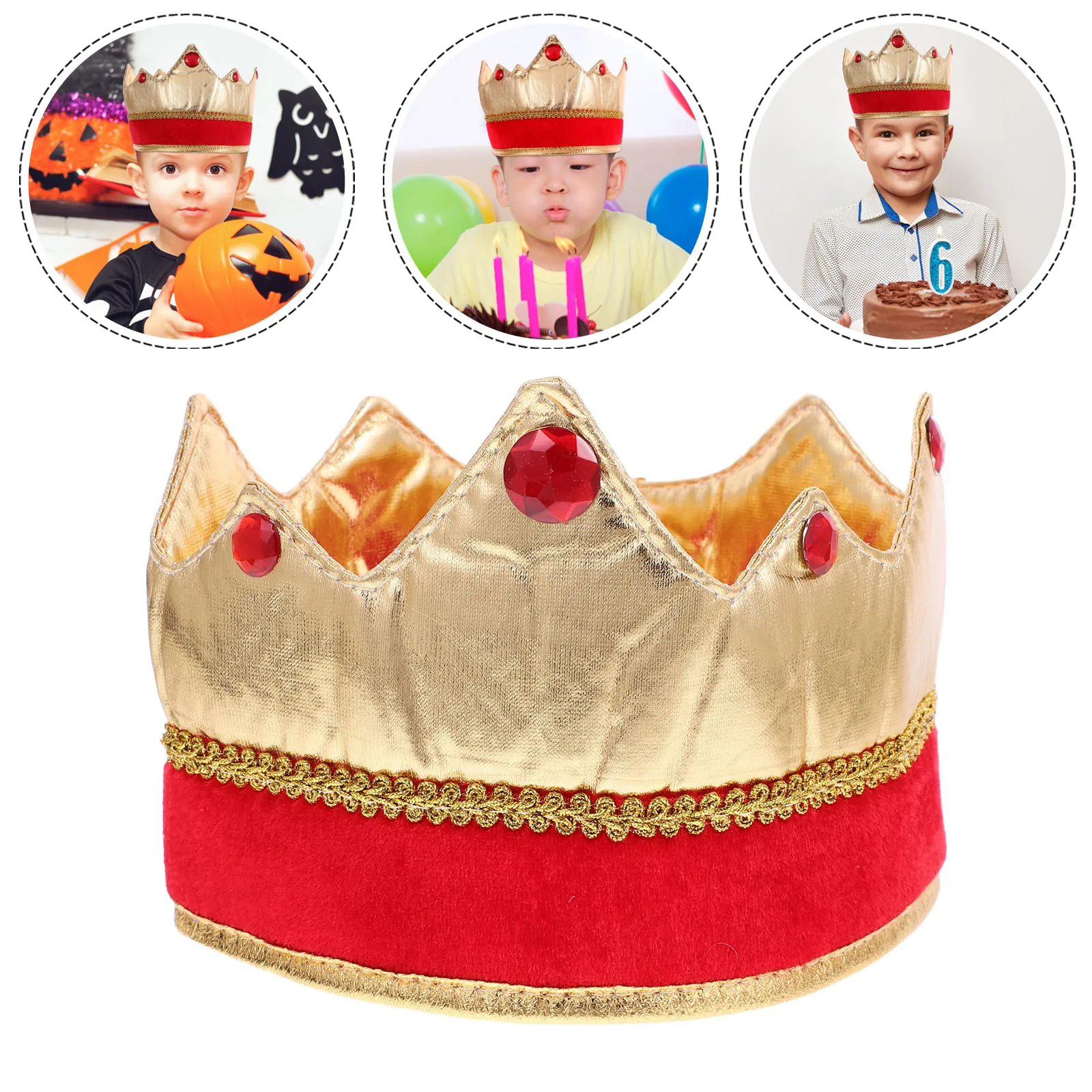

King Hat for Adult Cosplay Cloth Material Role Playing Hat Prop for Halloween Party Decorative Costume