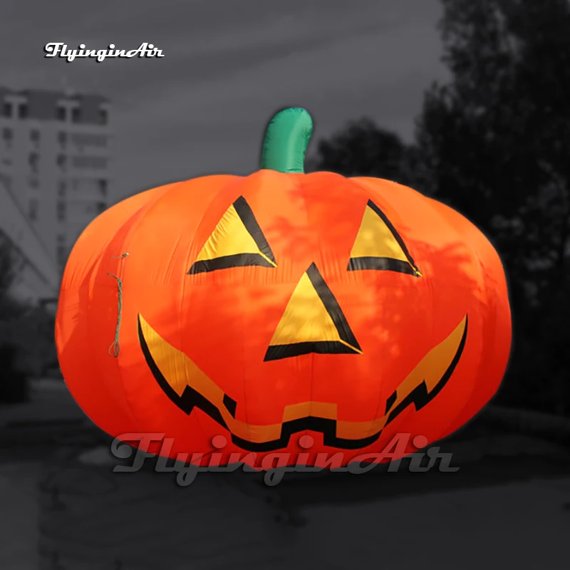 5m Orange Huge Halloween Inflatable Pumpkin Scary Air Blow Up Smiling Jack-O-Lantern For Outdoor Decoration