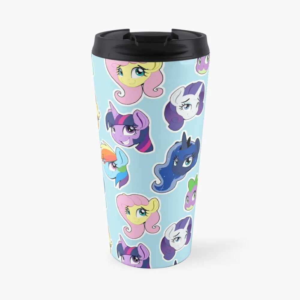 

Pretty Pony Pattern - Blue Travel Coffee Mug Cup Coffee Set Luxury Cup Coffee Glasses