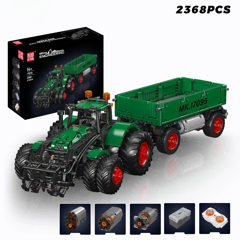 Mould King 17095 Multi-purpose Tractor Building Blocks Engineering Vehicle Model Motor Diven APP Remote Control Boys Toys Gifts