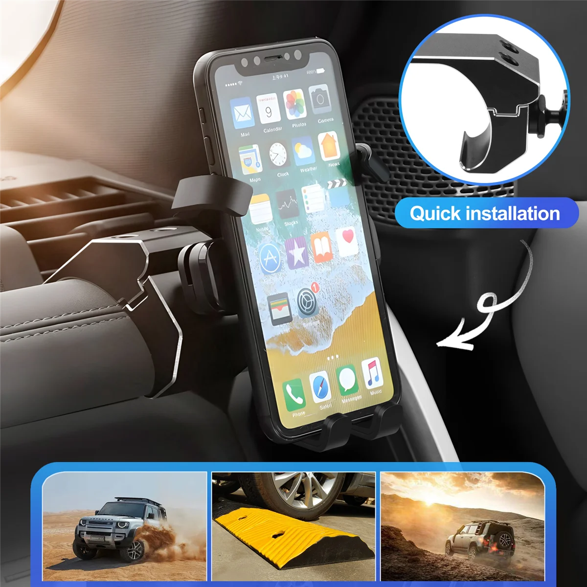 Dashboard Side Phone Holder Mount Aluminum Alloy for Land Rover Defender 90 110 2020 2021 2022 Car Accessories