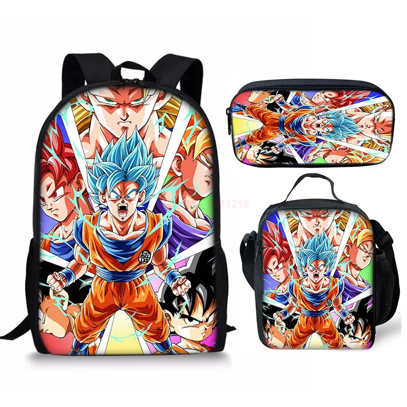 3pcs/set 17inch Anime Dragon Ball Z Children School Bags Orthopedic Backpack Kids School Boys Girls Mochila Infantil Catoon Bags