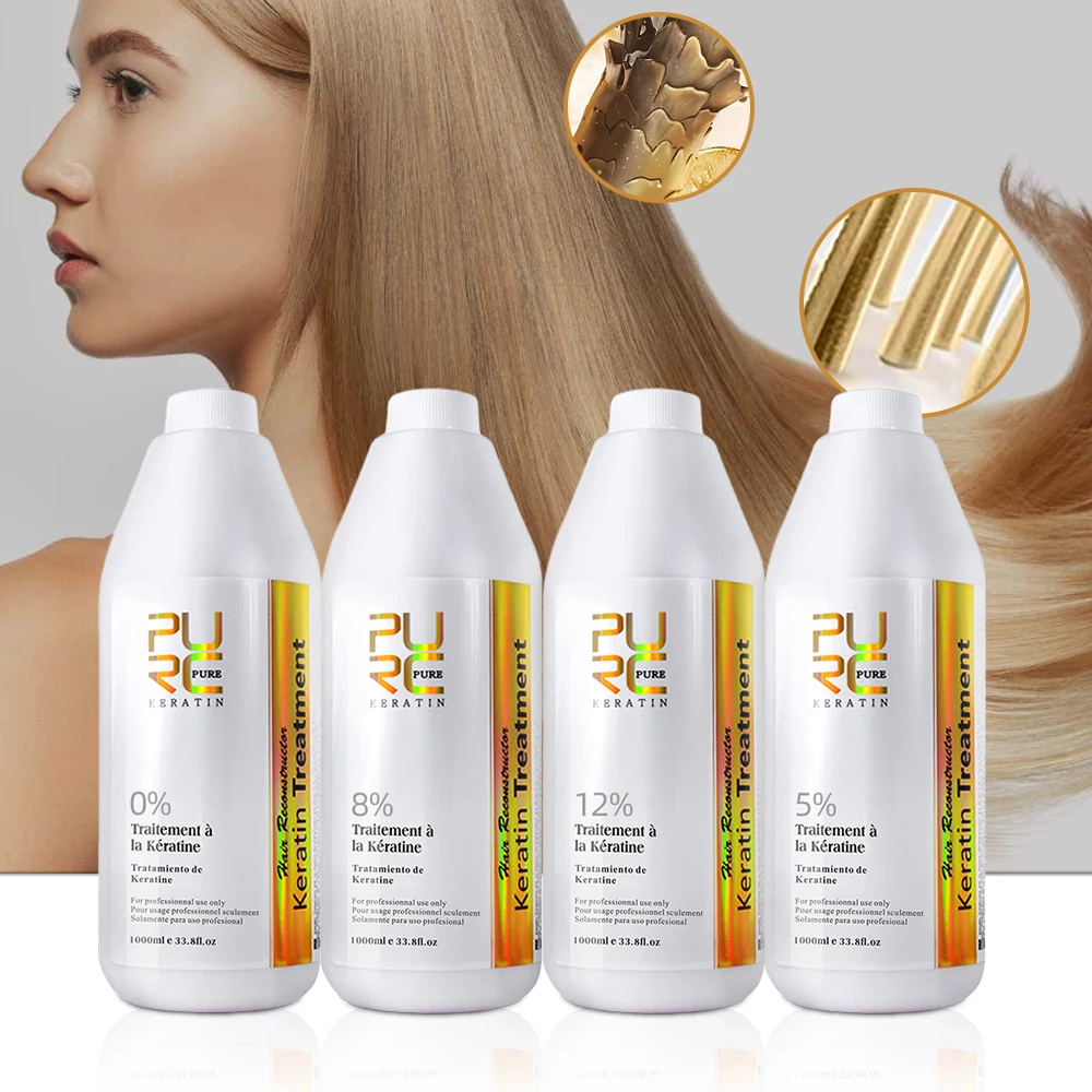 PURC 1000ml Shampoo Brazilian Keratin Hair Treatment Professional Straightening Smoothing Repair Curly Damaged Hair Care