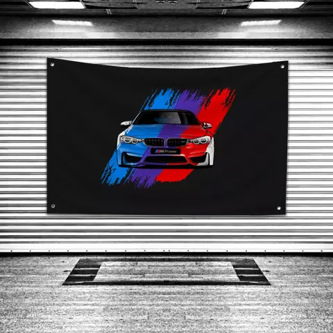걸이식 깃발 정원 깃발 배너, 소형 휴대용 깃발 방 장식, 벽 장식 태피스트리 차고, 야외 a-bmws-w 로고 브랜드
