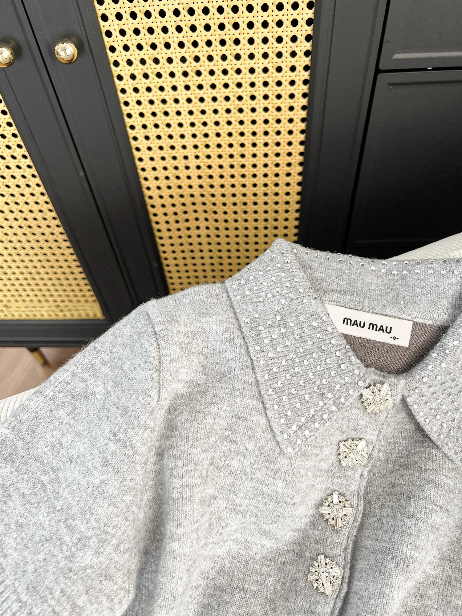 Cseta de Punto  Corta con Adornos de Diamantes, Estilo Coreano, Informal, Veraniega, Nueva, E y Versátil, para ...