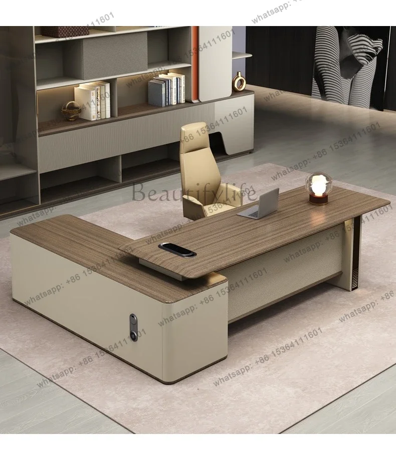 yj9 Desk boss table and chair combination light luxury senior sense manager table simple modern chairperson's office furniture