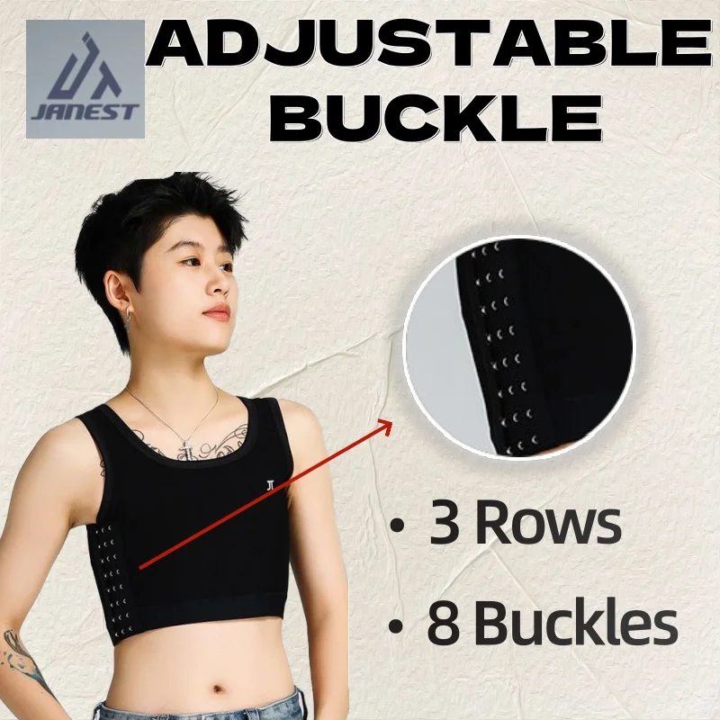 Chest Binder Adjustable Binder Chest Flat Breast Binder Side Buckle Sports Tansgender Tomboy Top S-6XL