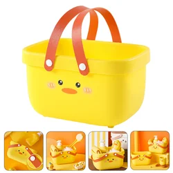 Laundry Basket Portable Toiletry Dormitory Shower Home Storage Baskets Unique Bath Basket Toy Handheld Small with Handle