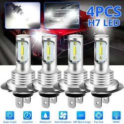 4 PCS H7 LED Headlight Bulbs High Low Beam 6000K Super White Lights Car Fog Lights Auto DRL H4 H8 H8 H11 CSP Chips 12V 24V 80W