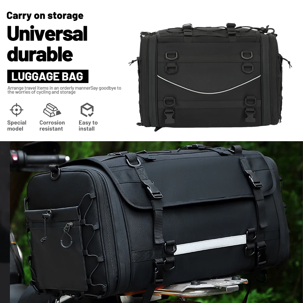 Universal Motorcycle Travel Luggage Bag Waterproof Expandable Big Outdoor Travel Bag Reflective Durable