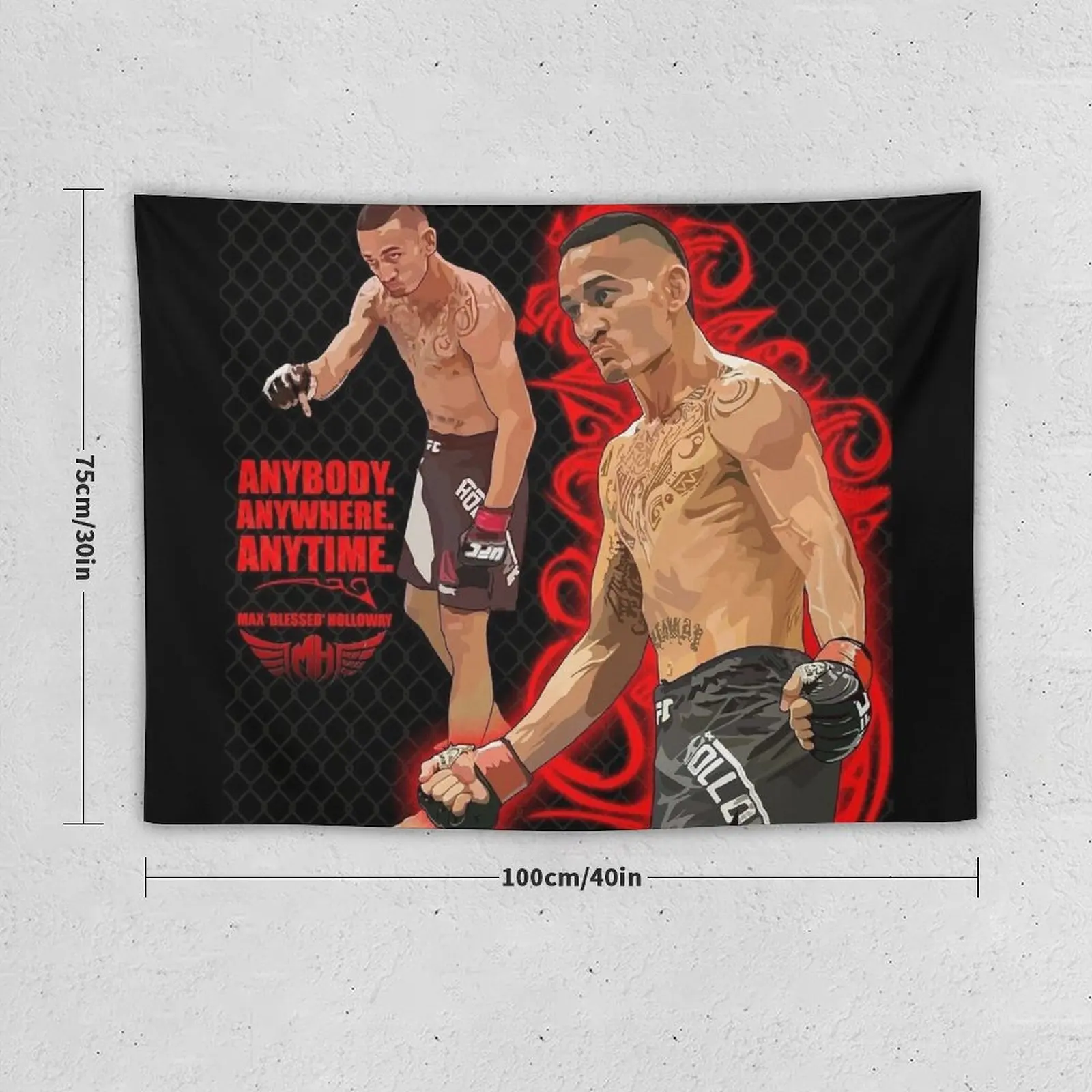 Max Holloway Best Is Blessed Fighter Art Tapestry Home Decoration Accessories Home Decor House Decorations Aesthetic Room Decor