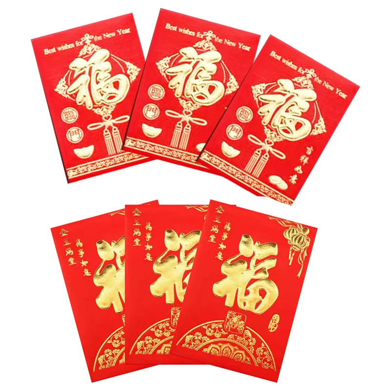 30-90PCs/pack Mini Red Envelope Lucky Money Envelope 2025 CNY Snake Year Angpao Packet Chinese New Year